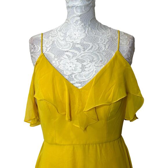 Dessy Collection Mila Luxe Chiffon Formal Marigold Style 3020 Women 6 Reg. NWT - Picture 6 of 12